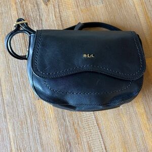 Black Leather Crossbody Bag Lauren by Ralph Lauren